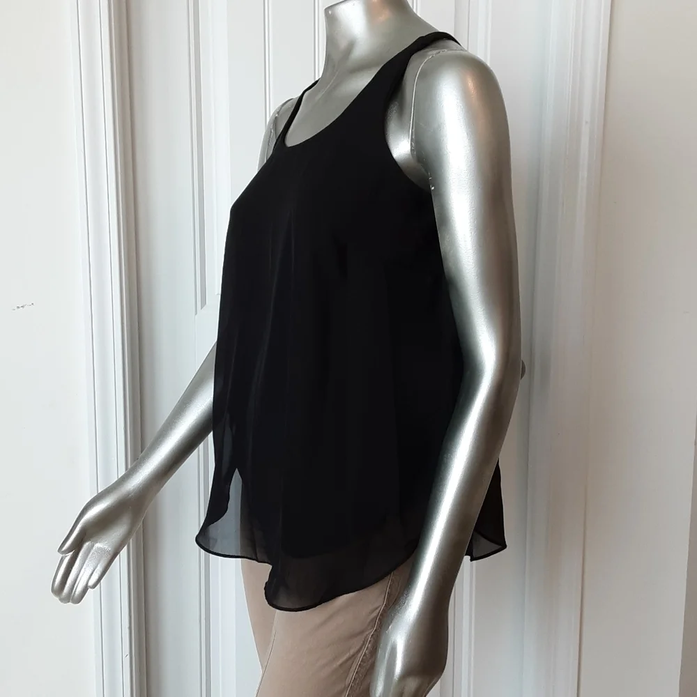 🪻BOGO🪻 New Directions Layered Chiffon Top Sz Small Flowy & Feminine - Picture 6 of 9